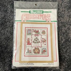 Bucilla Cross Stitch Christmas Heart Vintage